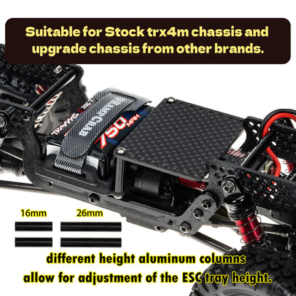 RampCrab Battery Tray & ESC Receiver Tray, Double Decker Plate for 1/18 RC Crawler TRX4M, Gold