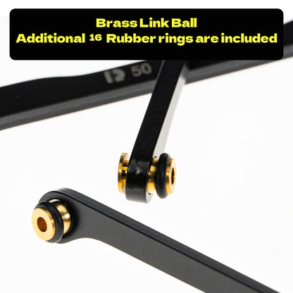 High Clearance 4 Links Set for SCX24 90081, Steel Links Set, Upgrade Parts for SCX24 Deadbolt, Betty B17, Axial 1/24 RC Crawler Car Upgrade Accessories, 8Pcs, Black