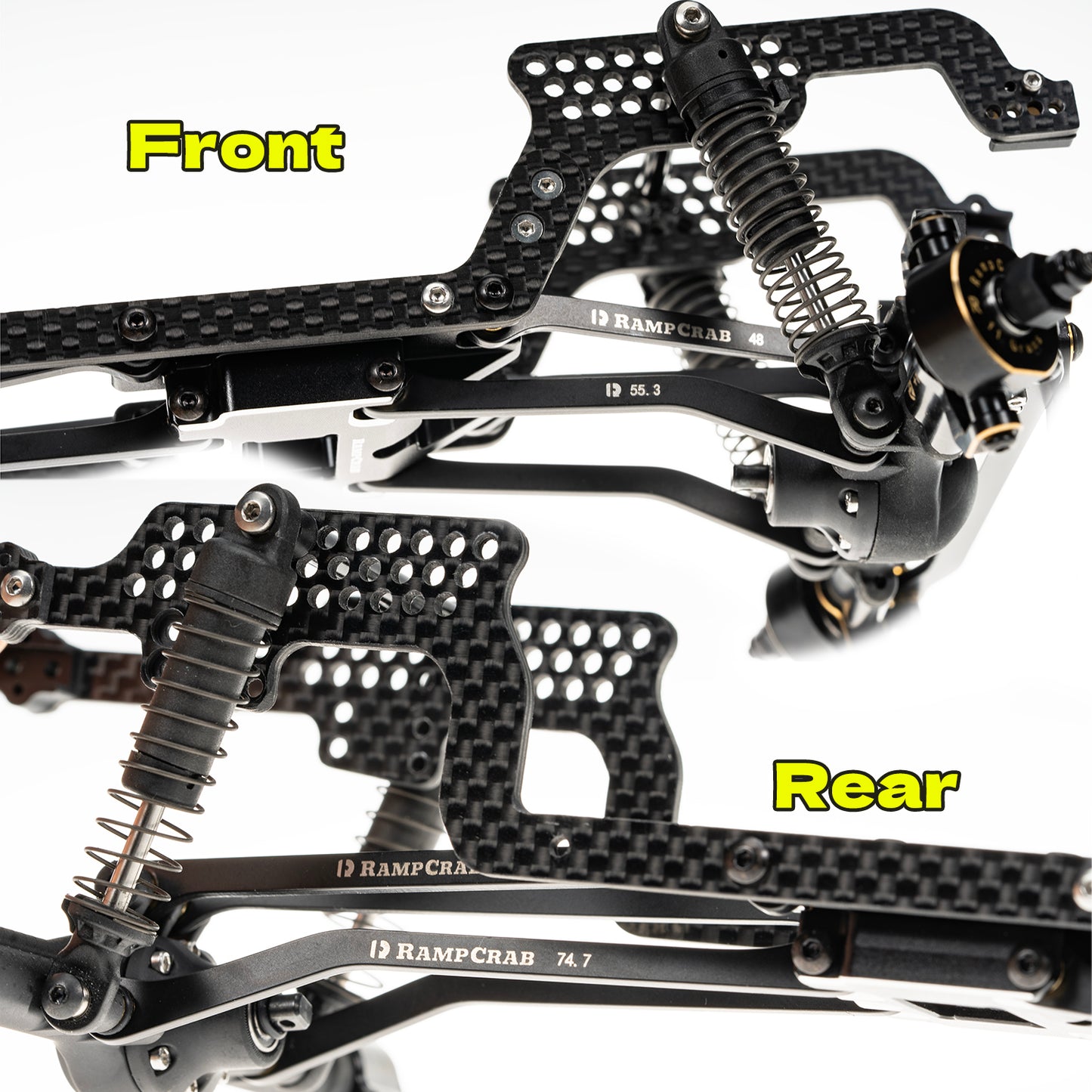RampCrab High Clearance Links Set for TRX4M High Trail K10 F150, Stainless Steel Links Set, 44g/Set