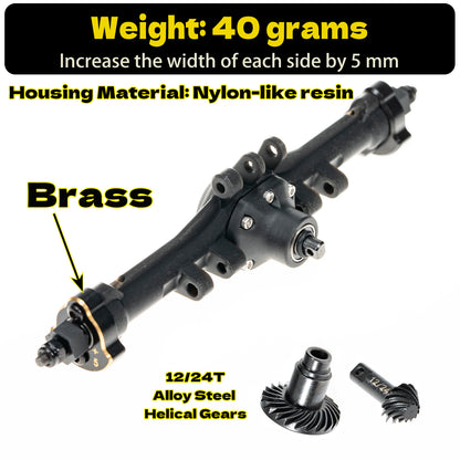 RampCrab Axles Set, +5mm Extended Complete Axles for TRX4M Upgrade 1/18 RC Crawler Car