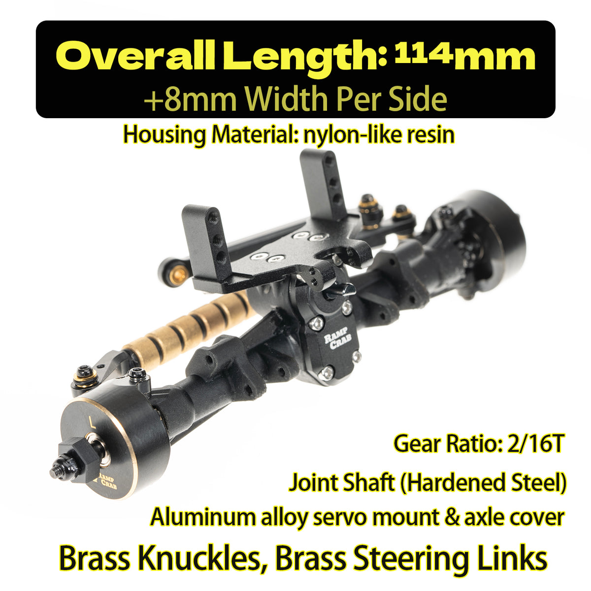 +8mm Axles with Joint Shafts,Brass Knuckles for 1/24 SCX24 Upgrade