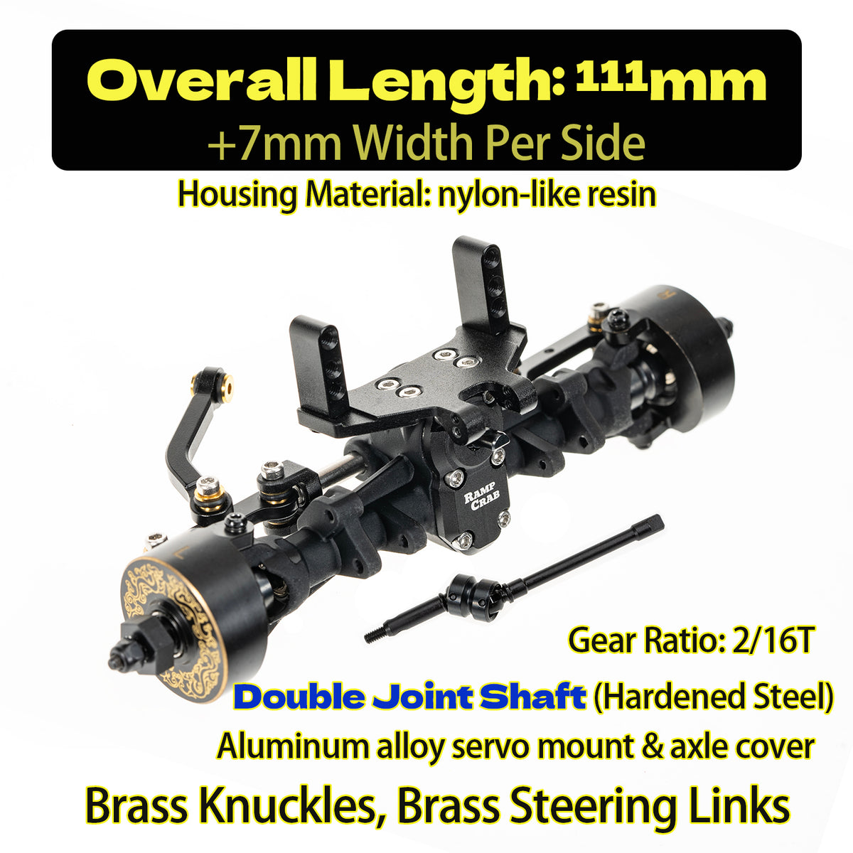 +7 Axles with Double Joint Shafts,Brass Knuckles for SCX24 Upgrade, Lucky 7