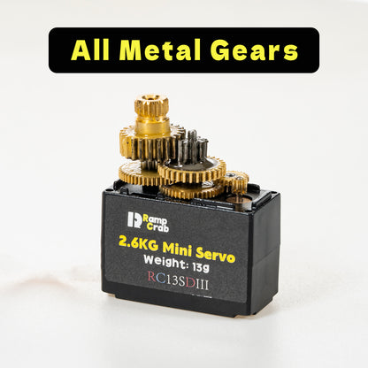 RampCrab Micro Servo with Servo Horn for FCX24, RC Car Model Parts, Upgrade Parts for Crwaler 1/24 Scale FCX24 Power Wagon Butcher & Max Smasher Big Foot Monster Truck, K5 (Black)