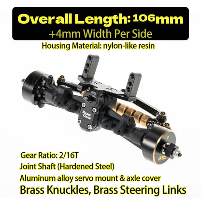 RampCrab +4mm Axles with Joint Shafts,Brass Knuckles for 1/24 SCX24 Upgrade