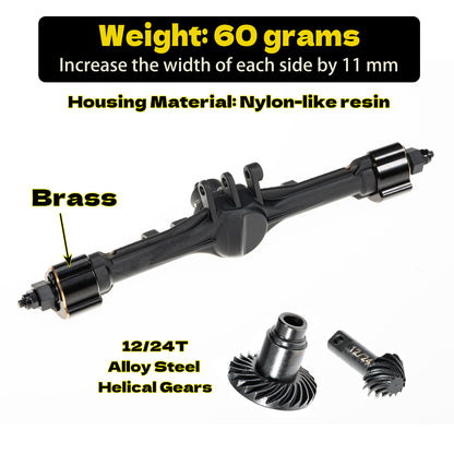Front & Rear Axles Set, +11mm Extended Complete Axles for TRX4M Upgrade 1/18 RC Crawler Car
