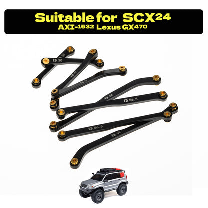 RampCrab High Clearance Links Set for SCX24 GX470, Steel Links Set, Upgrade Parts for SCX24, 1/24 RC Crawler Car Upgrade Accessories, Black