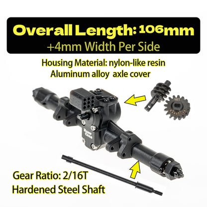 RampCrab +4mm Axles with Joint Shafts,Brass Knuckles for 1/24 SCX24 Upgrade