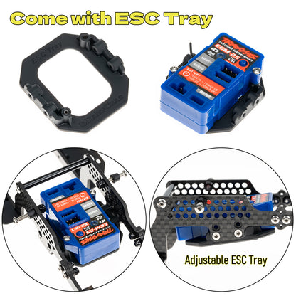 LCG Carbon Fiber Universal Chassis Frame Kit for 1/18 RC Crawler TRX4M Upgrade