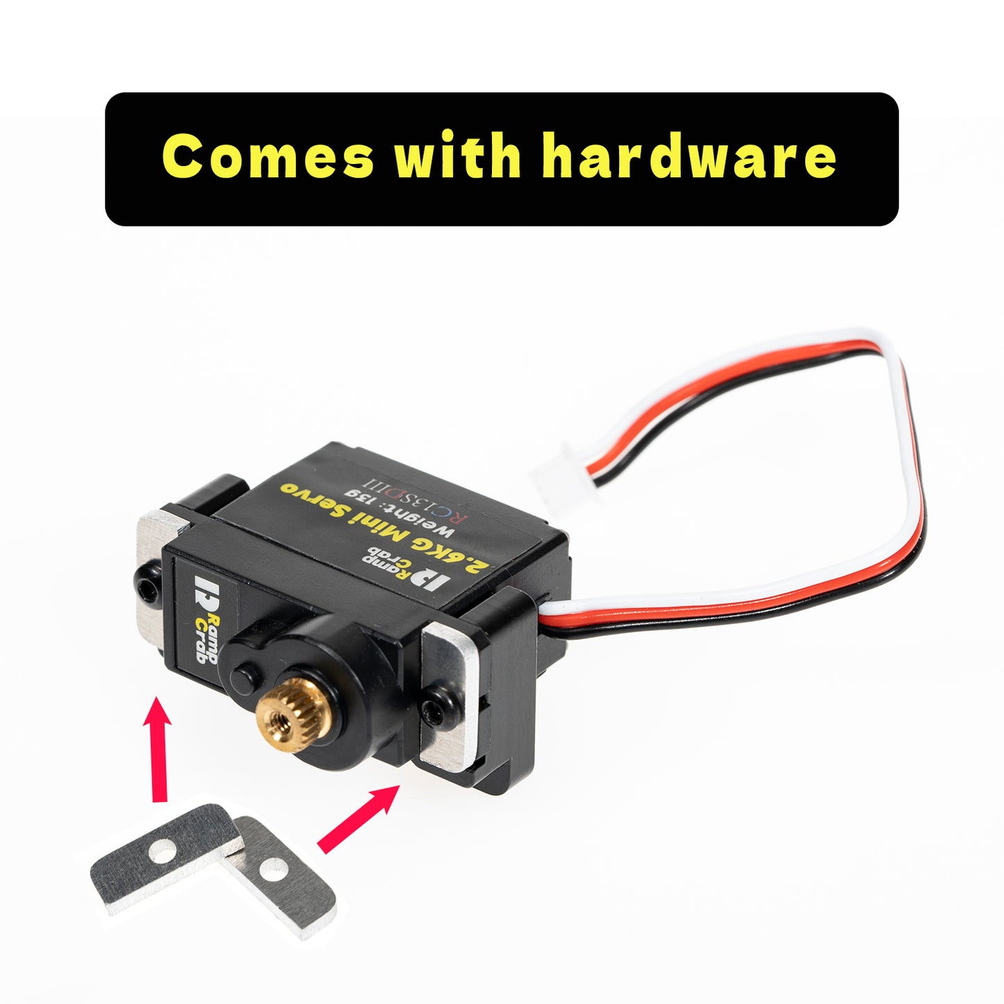RampCrab Micro Servo with Servo Horn for FCX24, RC Car Model Parts, Upgrade Parts for Crwaler 1/24 Scale FCX24 Power Wagon Butcher & Max Smasher Big Foot Monster Truck, K5 (Black)