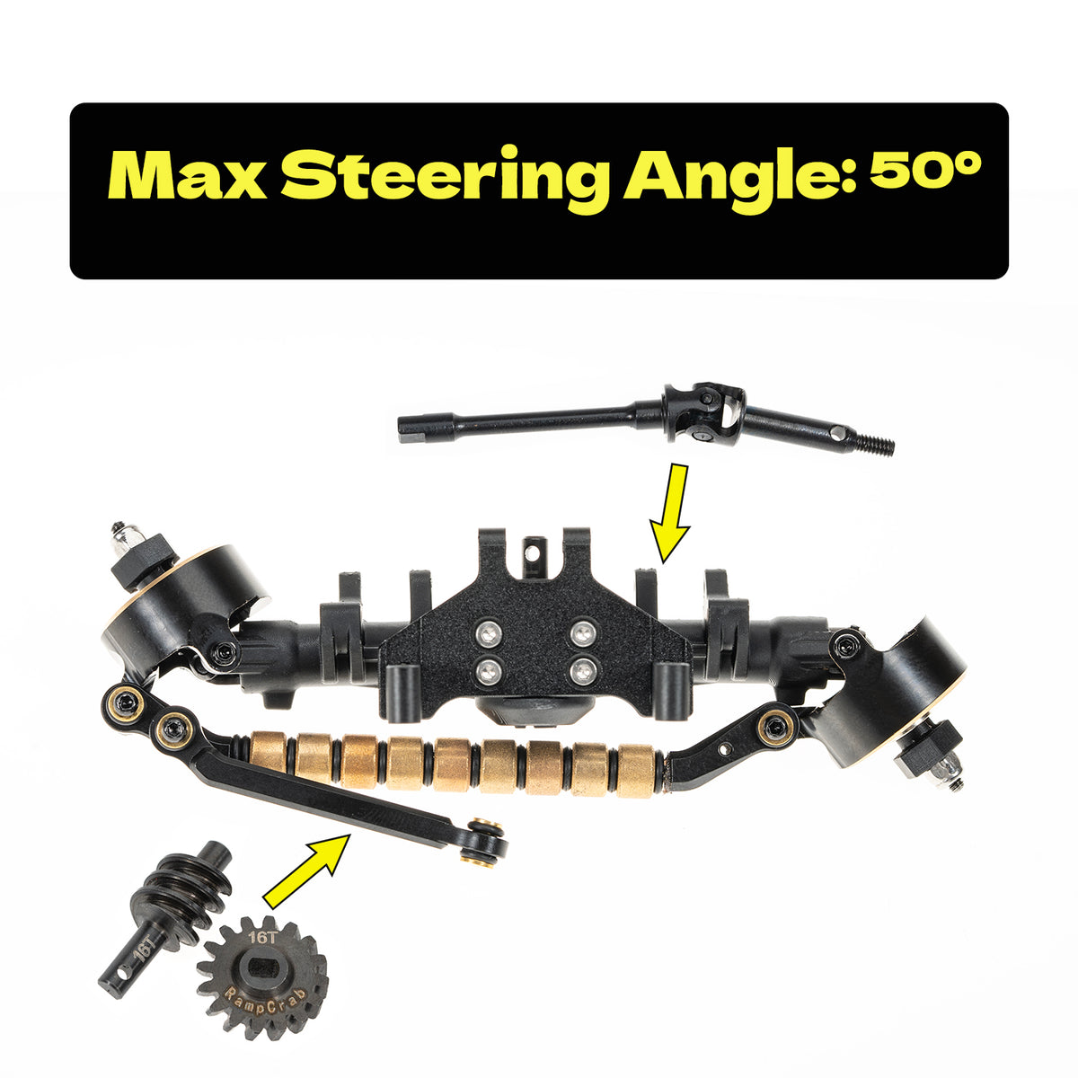 RampCrab +4mm Axles with Joint Shafts,Brass Knuckles for 1/24 SCX24 Upgrade