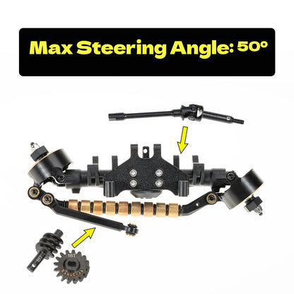 RampCrab +4mm Axles with Joint Shafts,Brass Knuckles for 1/24 SCX24 Upgrade