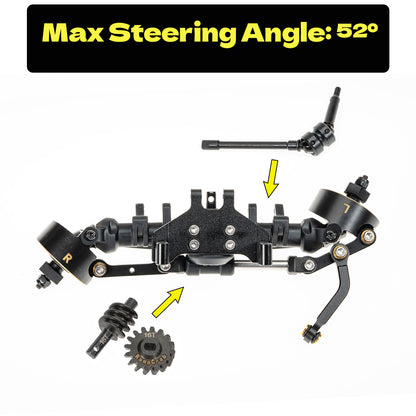 +7 Axles with Double Joint Shafts,Brass Knuckles for SCX24 Upgrade, Lucky 7