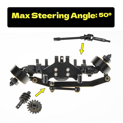 Axles with Joint Shafts & Brass Knuckles for 1/24 SCX24 Upgrade