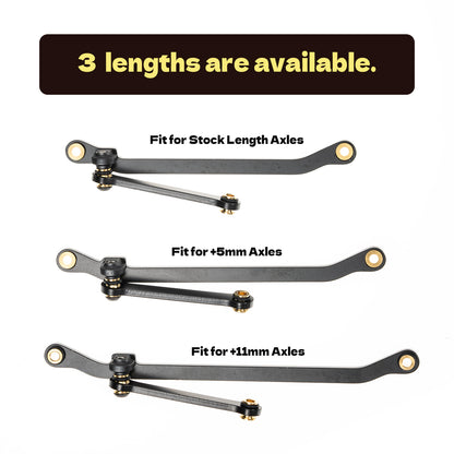 RampCrab Stainless steel Steering Links Set for TRX4M Axles 1/18 RC Crawler, black coating