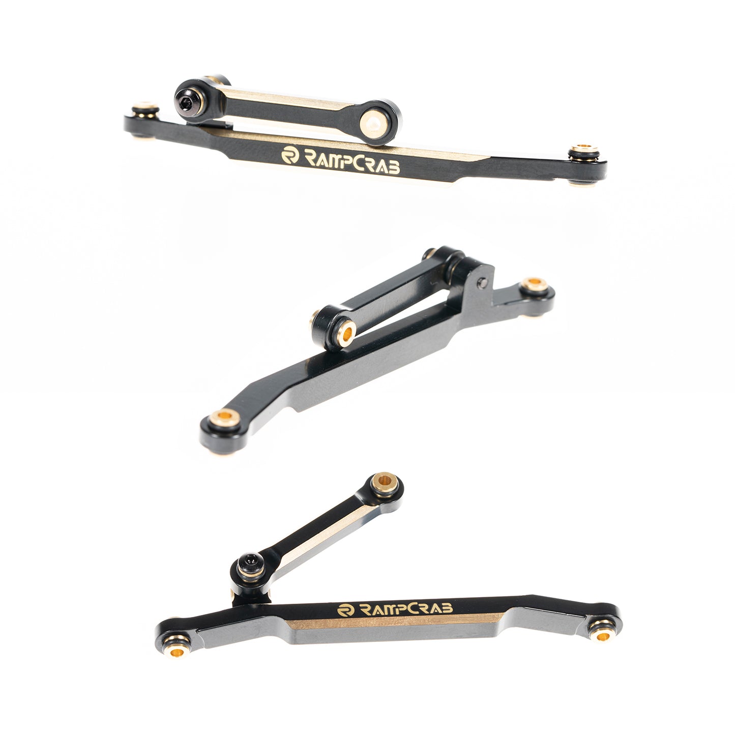 RampCrab Brass Steering Links for FCX24, Steering Rod Tie Linkages Set for FMS FCX24, Fit for 1/24 RC Crawler Car FCX24 Power Wagon Butcher, Max Smasher Big Foot Monster Truck, K5 Blazer, Black
