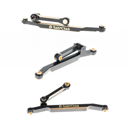 RampCrab Brass Steering Links for FCX24, Steering Rod Tie Linkages Set for FMS FCX24, Fit for 1/24 RC Crawler Car FCX24 Power Wagon Butcher, Max Smasher Big Foot Monster Truck, K5 Blazer, Black