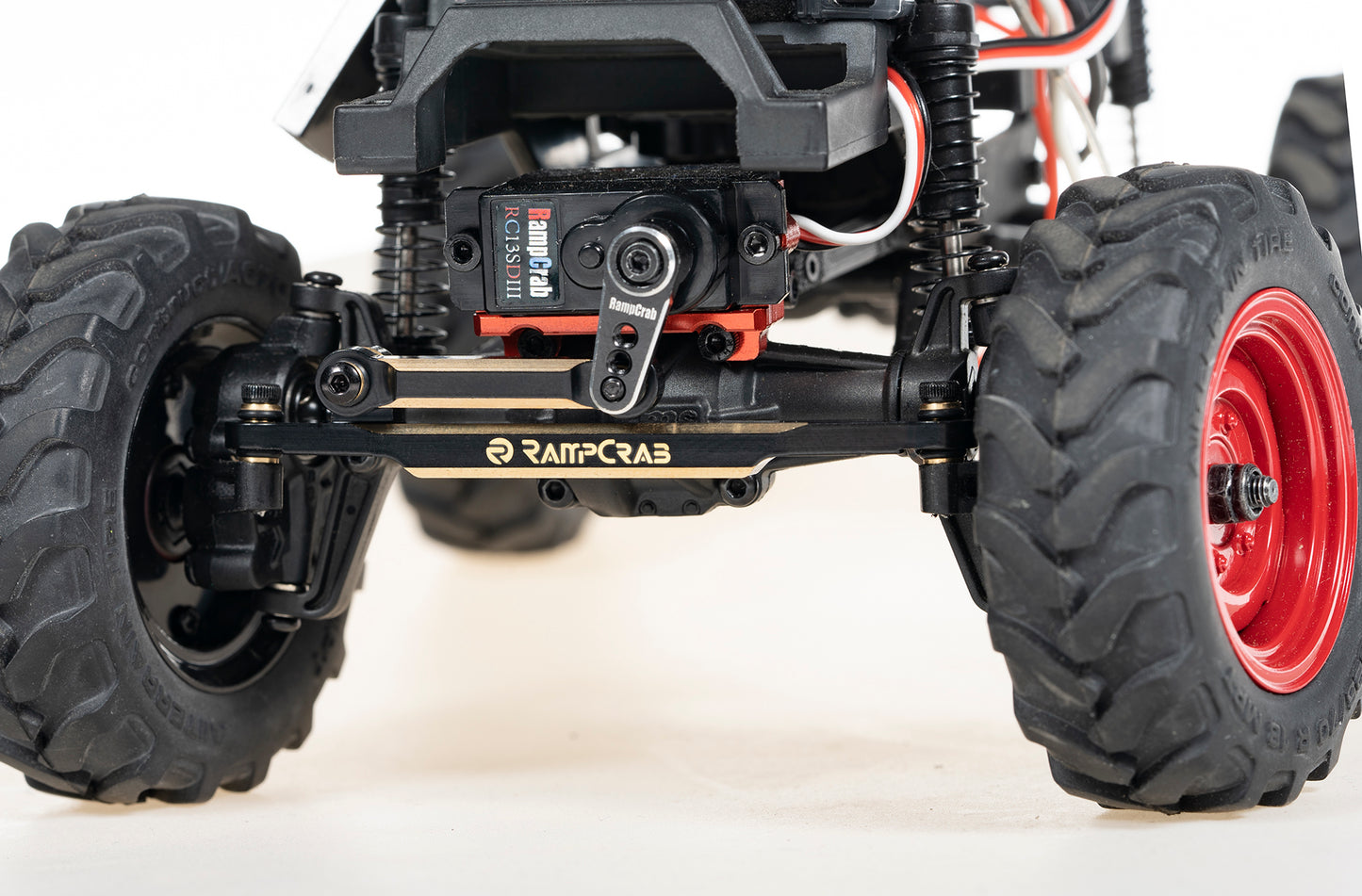 RampCrab Brass Steering Links for FCX24, Steering Rod Tie Linkages Set for FMS FCX24, Fit for 1/24 RC Crawler Car FCX24 Power Wagon Butcher, Max Smasher Big Foot Monster Truck, K5 Blazer, Black