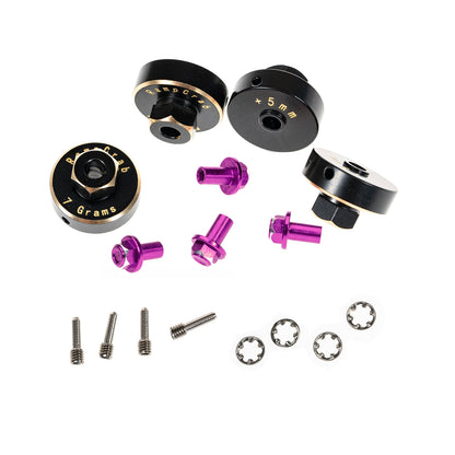 RampCrab Hex Wheel hubs Extension kit +5mm for SCX24 AX24, Brass Extended Hex Hub Wheel Spacers, Upgrades Parts for SCX24 Bronco Deadbolt JLU C10 AX24, 1/24 RC Crawler Car Upgrades Accessories .