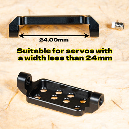 RampCrab Limit Strap mounts for SCX24 AX24 FCX24, Mounted on The Servo(Servo Width Should be Less Than 24 mm) Brass Black Coating, 5 Grams, Come with Rubber Band