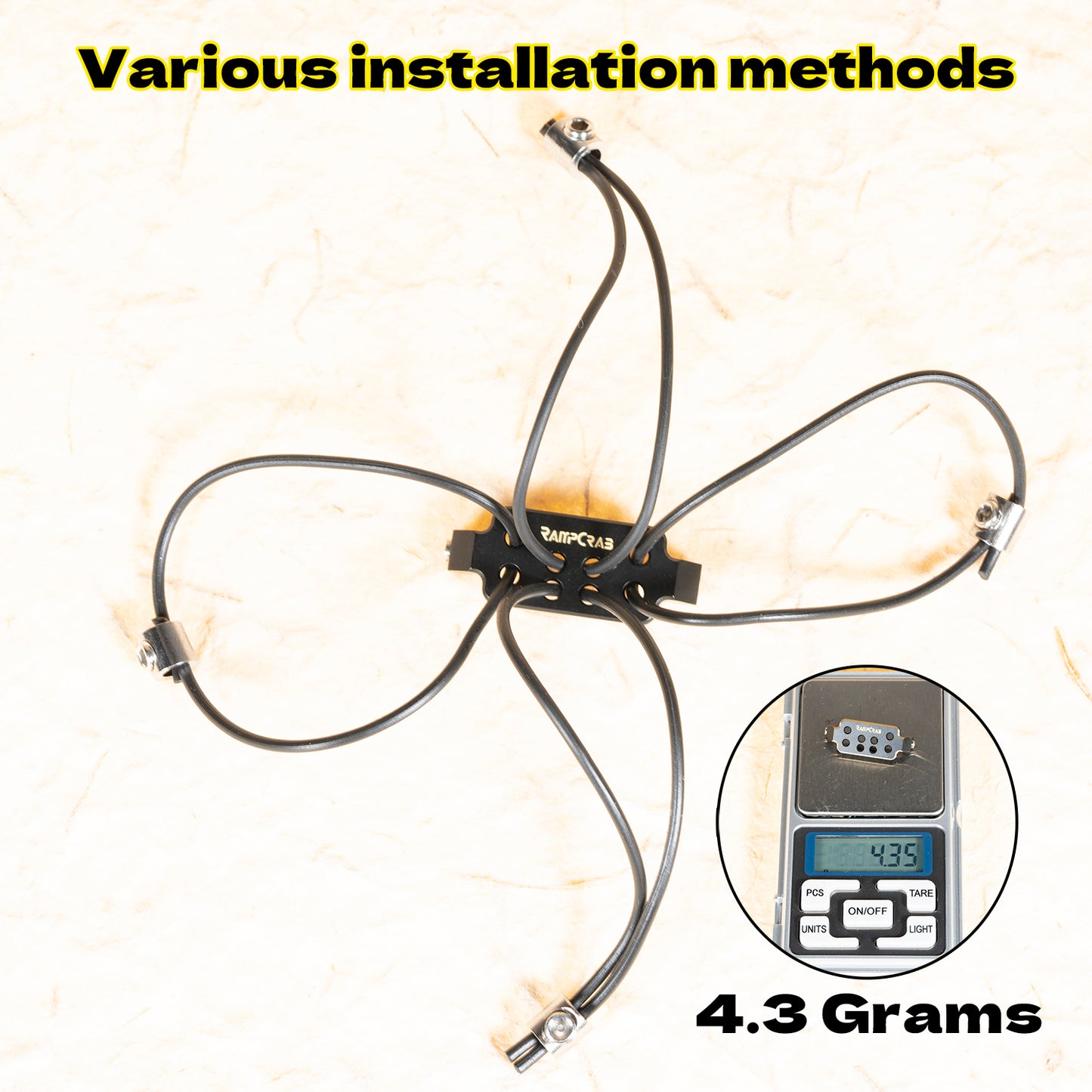 RampCrab Limit Strap mounts for SCX24 AX24 FCX24, Mounted on The Servo(Servo Width Should be Less Than 24 mm) Brass Black Coating, 5 Grams, Come with Rubber Band
