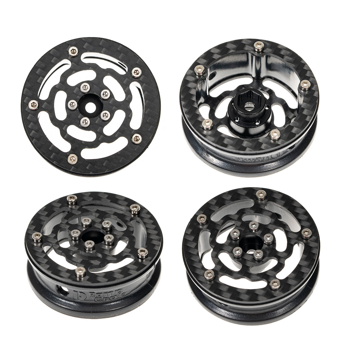 RampCrab Super roues de 46 mm en fibre de carbone Beadlock, compatibles avec SCX24, TRX4M, FCX24, FCX24M, CR18P, Style G