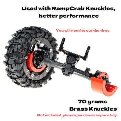RampCrab 1.8" (46mm) Super Wheels, Carbon Fibre Beadlock Wheels, fit for SCX24, TRX4M, FCX24, CR18P, Style A