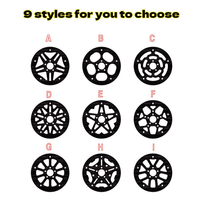 RampCrab 1.8" (46mm) Super Wheels, Carbon Fibre Beadlock Wheels, fit for SCX24, TRX4M, FCX24, CR18P, Style A