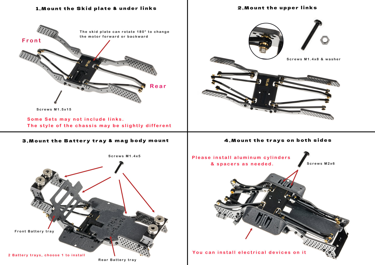 RampCrab Carbon Fiber Chassis Kit for SCX24, 7° Angled Skid, LCG Chassis Kit for Axial SCX24 C10, JLU, Bronco, Deadbolt